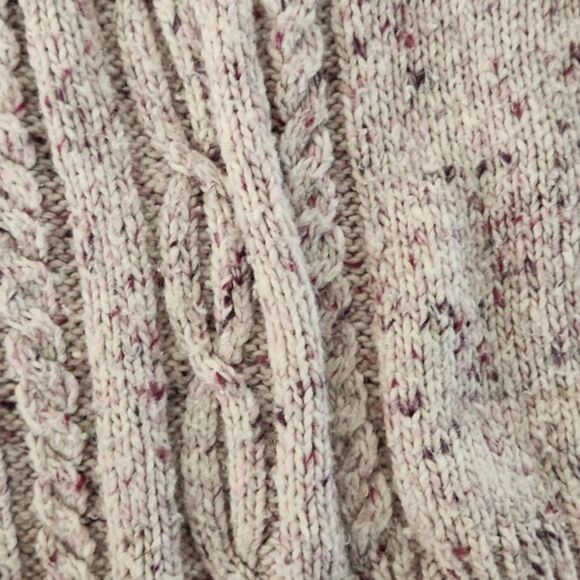 Janie and Jack Girls Speckled Cable Knit Sweater, Orchid Speckled, Size 6 - Picture 5 of 11
